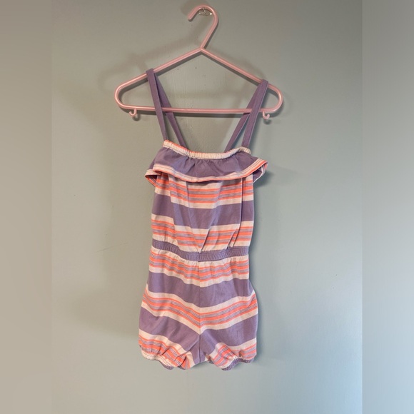 Old Navy Purple & Peach Girl Romper size 5T, toddler clothing, summer clothing - Picture 1 of 6